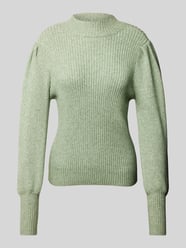 Gebreide pullover met opstaande kraag, model 'KATIA' van Only Groen - 29