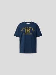 Oversized T-Shirt mit Label-Print von Anine Bing Blau - 14