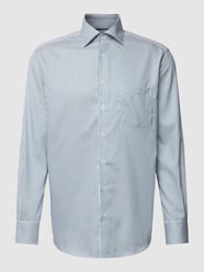 Modern fit zakelijk overhemd met streepmotief van Eterna Groen - 20