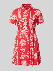 Hemdblusenkleid mit Stoffgürtel Modell 'TROPEZ' von Mango Rot - 28