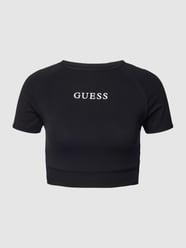 Cropped T-Shirt mit Label-Print Modell 'ALINE' von Guess Activewear Schwarz - 39