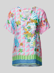 Blusenshirt mit Allover-Muster von Milano Italy Grün - 26