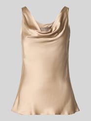 Satintop met cascadehals van Rinascimento Beige - 3