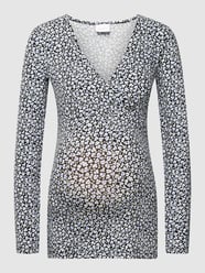 Bluse mit Allover-Muster Modell 'Sannie' von Mamalicious Grau / Schwarz - 39