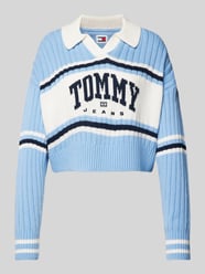 Strickpullover mit Label-Stitching von Tommy Jeans Blau - 14