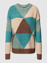 Strickpullover im Colour-Blocking-Design von BETTY & CO GREY Türkis - 18