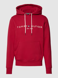 Hoodie mit Label-Stitching von Tommy Hilfiger Rot - 34