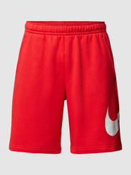 Szorty z dzianiny dresowej z nadrukiem z logo model ‘CLUB SHORT’ od Nike Czerwony - 46