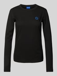 Longsleeve mit geripptem Rundhalsausschnitt Modell 'Daliria' von Hugo Blue Schwarz - 6