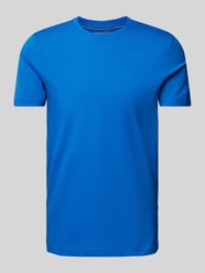 T-Shirt mit geripptem Rundhalsausschnitt von Christian Berg Men Blau - 17