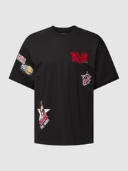 T-Shirt mit Patches Modell 'Folani' von 19V69 Italia Schwarz - 3