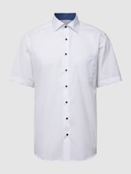 Modern fit vrijetijdsoverhemd van katoen met kentkraag van Eterna Wit - 40