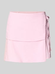 spódnica mini z dodatkiem lnu model 'Sina' od JJXX Fuksjowy - 2