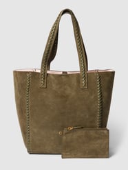 Torba shopper ze skóry model ‘COSY LEATHER’ od Les Visionnaires Zielony - 4