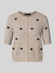 Slim Fit Strickjacke mit Intarsien Modell 'DOFFY INTARSIA' von VERO MODA Beige - 3