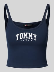 Crop Top mit Logo-Stitching von Tommy Jeans Blau - 4