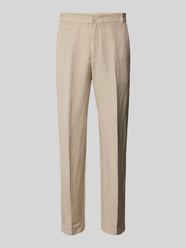 Tapered fit linnen broek met persplooien van ARMANI EXCHANGE Beige - 37