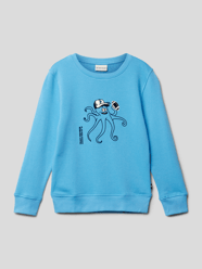 Sweatshirt mit Flockprint von Tom Tailor Blau - 18