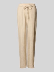 Straight Leg Leinenhose mit Bindegürtel Modell 'Chiara' von MAC Beige - 11