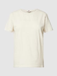 T-Shirt mit geripptem Rundhalsausschnitt von Tommy Hilfiger Beige - 29