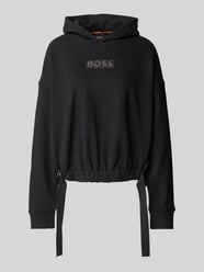 Cropped Hoodie mit Label-Detail Modell 'EBLOUSA' von BOSS Orange Schwarz - 5