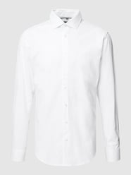 Slim Fit Business-Hemd mit Strukturmuster von Jake*s Weiß - 37