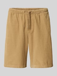 Regular Fit Shorts aus Cord mit elastischem Bund Modell 'BILL' von Jack & Jones Beige - 4