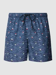 Badehose mit Allover-Muster Modell 'MEDIUM' von Tommy Hilfiger Blau - 47