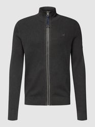 Strickjacke mit Label-Stitching von Lerros Grau / Schwarz - 34