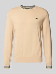 Regular fit gebreide pullover van zuiver katoen van Lacoste Beige - 4