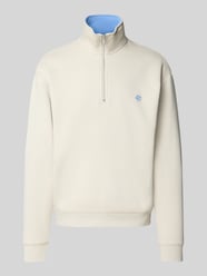 relaxed fit sweatshirt van katoenmix met schipperskraag van MCNEAL Beige - 8