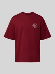 Regular Fit T-Shirt mit Logo-Stitching Modell 'Micro' von Calvin Klein Jeans Bordeaux - 28