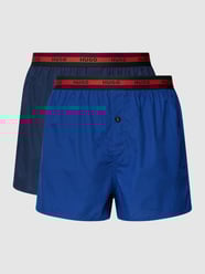 Boxershort met logo in band in een set van 2 stuks van HUGO Blauw / turquoise - 8
