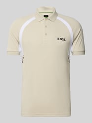 Slim fit poloshirt met korte knoopsluiting, model 'PL_TOC SPIN CB' van BOSS Green Beige - 35