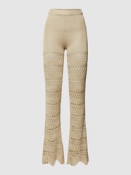 Bootcut Hose mit Lochmuster von URBAN CLASSICS Beige - 13
