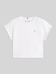 t-shirt o kroju relaxed fit z mieszanki bawełny z detalami w stylu falban od Tommy Hilfiger Teens - 11