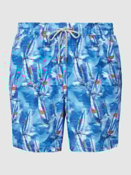 Badehose mit Allover-Muster Modell 'BARCHE A VELA' von Zeybra Blau - 27