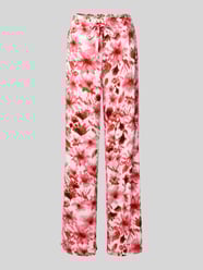 Wide leg stoffen broek met bandplooien van Christian Berg Woman Fuchsia - 20
