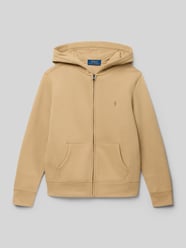 Regular Fit Sweatjacke mit Logo-Stitching Modell 'Tops' von Polo Ralph Lauren Teens Beige - 43