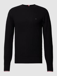 Strickpullover mit Strukturmuster Modell 'EXAGGERATED' von Tommy Hilfiger Schwarz - 1