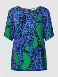 Blusenshirt mit Allover-Muster von Milano Italy Blau - 38