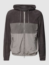 Leren jack met steekzakken opzij van Emporio Armani Grijs / zwart - 16