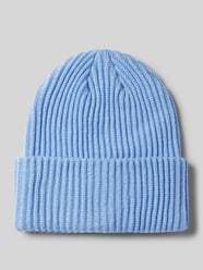 Beanie aus Rippstrick mit Umschlag Modell  'HEXO' von Pieces Blau - 22