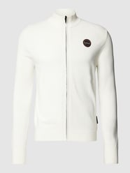 Strickjacke mit Label-Applikation Modell 'DERRI' von Napapijri Weiß - 9