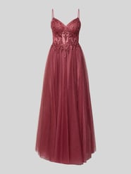 Abendkleid mit Stitchings und Ziersteinbesatz von LUXUAR FASHION - 21