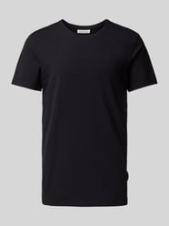 T-Shirt mit geripptem Rundhalsausschnitt von Casual Friday Schwarz - 25