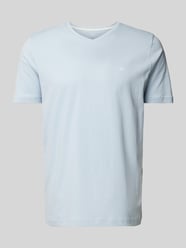 T-Shirt mit V-Ausschnitt von Fynch-Hatton Blau - 14