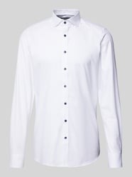 Body Fit Business-Hemd mit Strukturmuster Modell 'Royal' von OLYMP Level Five Weiß - 44