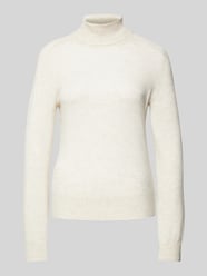 Rollkragenpullover mit gerippten Abschlüssen von comma Blau - 17