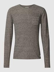 Sweter z dzianiny z efektem melanżu od Blend Niebieski - 14